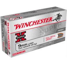 Winchester Super X 9mm 124 Grain Full Metal Jacket - 50rd