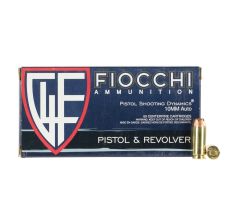 Fiocchi Handgun Ammunition 10mm Auto JHP Jacketed Hollow Points 50rd Box