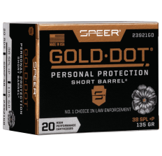 Speer Gold Dot Handgun Ammunition 38 Special +P 135gr HP 20rd