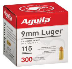 Aguila Handgun Ammunition 9mm 115gr FMJ 300rd Box