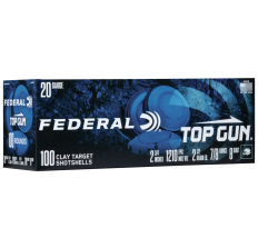 Federal Top Gun Shotshell 20ga 7/8oz #8 100rd