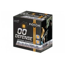 Fiocchi Defense Shotgun Ammunition 00 Buckshot 9 Pellet 2.75" 12ga 25rd Box