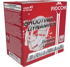 Fiocchi Shooting Dynamics Shotshells 12ga 2.75" 1 oz #8 Shot 25rd
