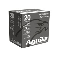 Aguila Ammunition 20ga Buckshot 2.75 inch Shotgun Shells 2Buck 1oz 1220 fps 25rd Box