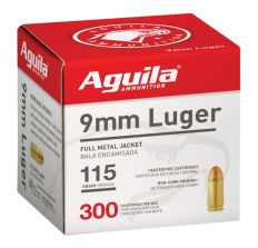 Aguila Handgun Ammunition 9mm 115gr FMJ 300rd Box