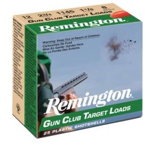 Remington Gun Club Target Load 12ga 2-3/4" 3dr 1-1/8oz #8 Shot 250rd Case