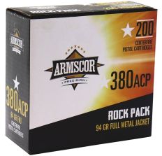 Armscor Handgun Ammunition .380 ACP 94gr FMJ 200rd Box