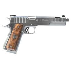 American Precision Firearms Dueller Prismatic Double Barrel Pistol Stainless .45ACP 6.5" Twin Ported Barrels 7+7 Parallel Mag Walnut Grips