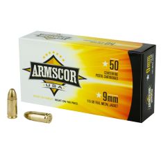 Armscor 9mm 115gr FMJ 50rd Box Handgun Ammunition