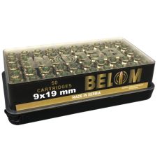 Belom Handgun Ammunition 9mm NATO 124gr FMJ 50rd Box