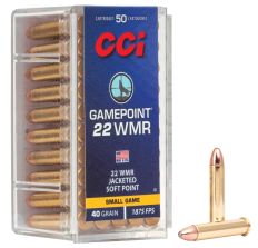 CCI Gamepoint Rimfire Ammunition 22WMR 40gr JSP 50rd