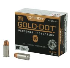 Speer Gold Dot Ammunition 32 ACP 60gr Jacketed Hollow Point 20rd