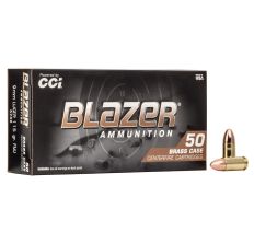 CCI Blazer Brass Handgun Ammunition 9mm 115gr FMJ 50rd Box