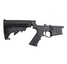 E3 Arms Omega-15 Polymer Complete AR15 Lower Receiver Black M4 Buttstock Gen II