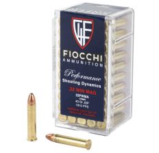 Fiocchi Rimfire Ammunition 22WMR 40 Grain Jacketed Soft Point 50 Round Box