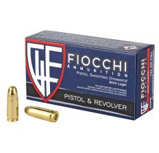 Fiocchi Handgun Ammunition 9mm 124gr FMJ 50rd