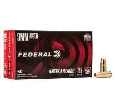 Federal American Eagle Handgun Ammunition 9mm Luger 147gr FMJ Subsonic 1000rd Case