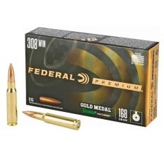 Federal Premium Gold Medal Match 308 Winchester 168gr Sierra Matchking 20rd