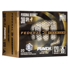 Federal Premium 38 Special Punch Ammunition 120gr Jacketed Hollow Point 20rd Box