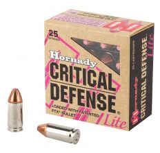 Hornady Critical Defense Ammo 9mm 100gr FTX - 25rd Box