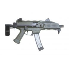 CZ SCORPION EVO 3 S1 9mm OD Green Pistol 7.72'' barrel threaded 1/2X28 (2) 20rd mags 91355 with SB Tactical PDW Collapsible Brace 32rd Scorpion Magazine