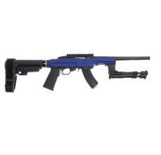 Ruger 10/22 Charger 10" Anodized BLUE PMACA Chassis SB Tactical SBA3 Adjustable Pistol Brace