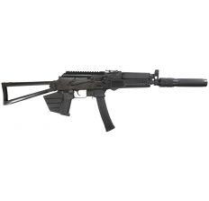 Kalashnikov USA California Compliant KR-9 AK Rifle Black 9mm 16.25" Barrel w/ Faux Suppressor Barrel Shroud Fixed Triangle Stock 10rd