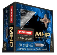 NORMA AMMUNITION 9MM LUGER 108GR MONOLITHIC HOLLOW POINT 20RD
