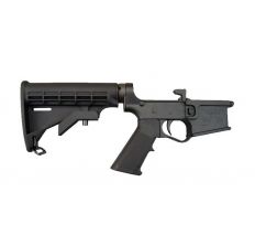 Plum Crazy Polymer Complete AR-15 Lower Receiver - Black M4 Buttstock Gen II