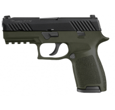 Sig Sauer P320C P320 Compact ODG 9mm pistol 3.9'' barrel Olive Drab Green frame/ black slide SIGLITE Night Sights (2) 15rd mags