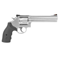 Smith & Wesson Revolver 686 Plus 6" 357 Stainless 7 Shot Steel Frame and Rubber Grips