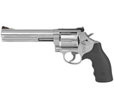 Smith & Wesson 686 L-Frame Revolver 357 Magnum w/ Satin Stainless Finish, Adjustable Rear Sight & Rubber Grip 6rd
