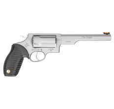 Taurus Judge Revolver Stainless Steel 45 Colt 410 6.5" Barrel 5rd Rubber Grip Fiber Optic Sight