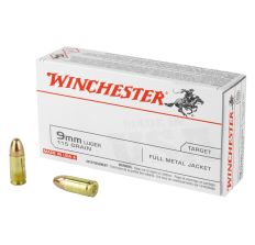 Winchester USA 9MM 115GR FMJ 500rd CASE