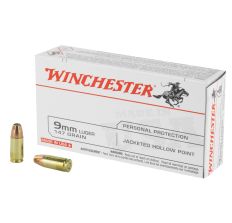 Winchester Handgun Ammunition 9mm 147gr Jacketed Hollow Point 50rd 