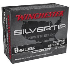 Winchester Handgun Ammunition Silver Tip 9mm 115gr Hollow Point 20rd