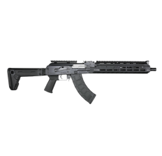 Zastava ZPAPM70 AK47 Rifle Bulged Trunnion 1.5mm Receiver  Black 7.62x39 16.3" Chrome Lined Barrel Extended M-LOK Handguard Folding Stock 30rd